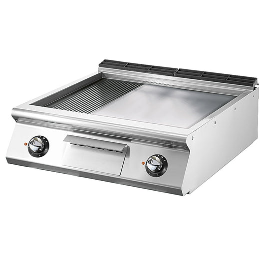 Elektro-Grillplatte, Tischmodell, 1/3 gerillt und 2/3 glatt — Virtus VS7080FTREVT