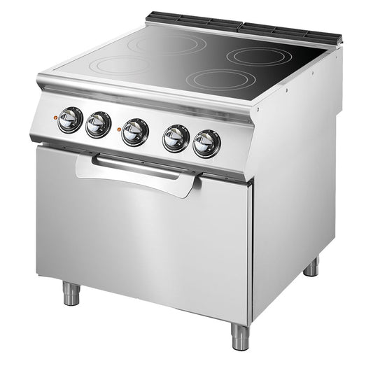 Glass ceramic hob on static electric oven GN 2/1, 4 cooking zones — Virtus VS9080CFVE