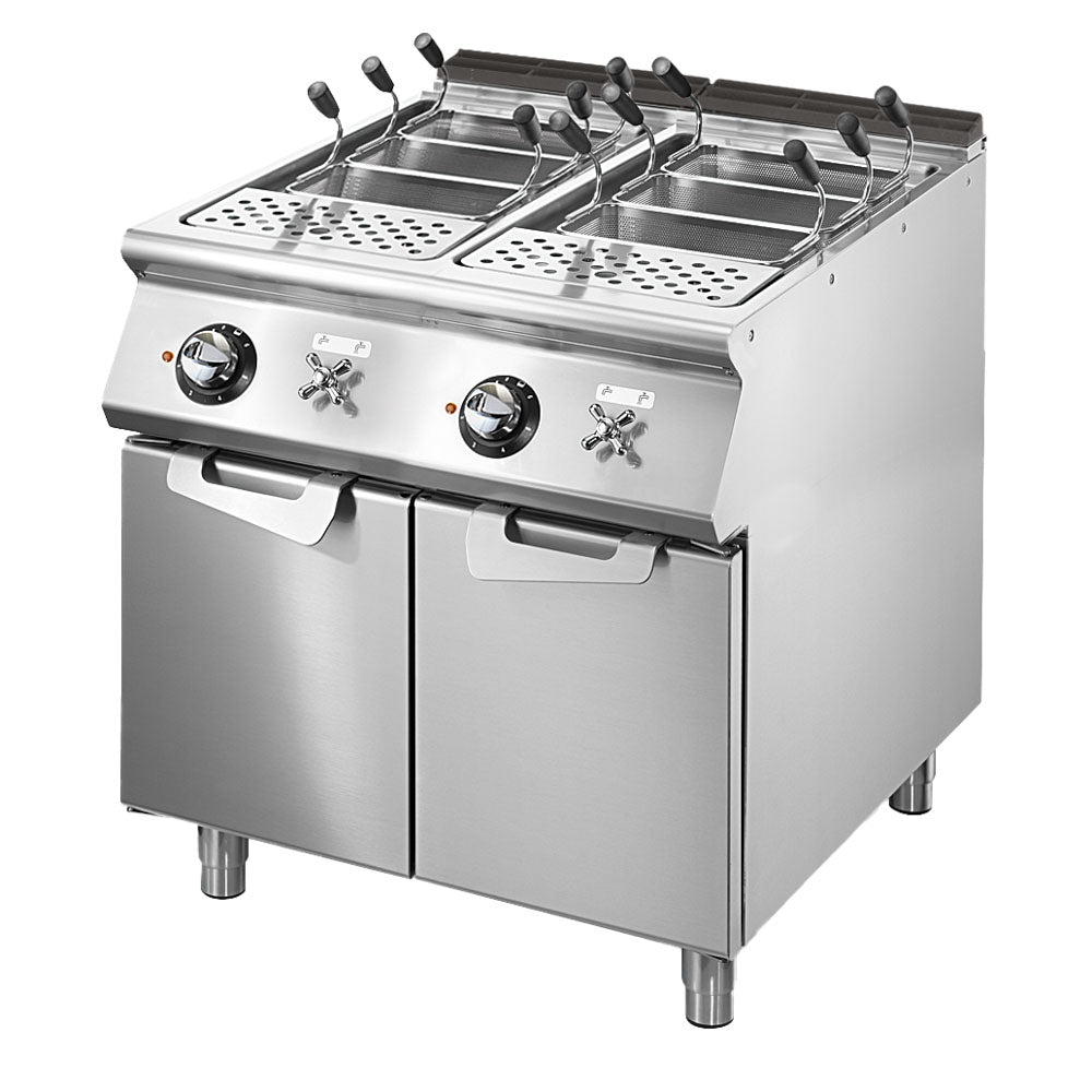 Elektro-Nudelkocher, 2 Becken GN 1/1, Kapazität 2x 40 Liter, feststehende Heizungen — Virtus VS9080CPES