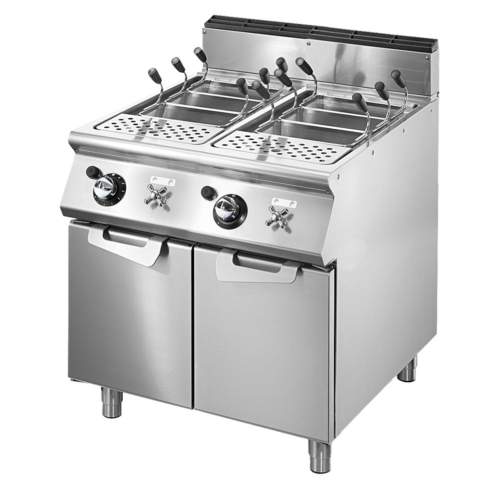 Gas-Nudelkocher, 2 Becken GN 1/1, Kapazität 2x 40 Liter — Virtus VS9080CPGS
