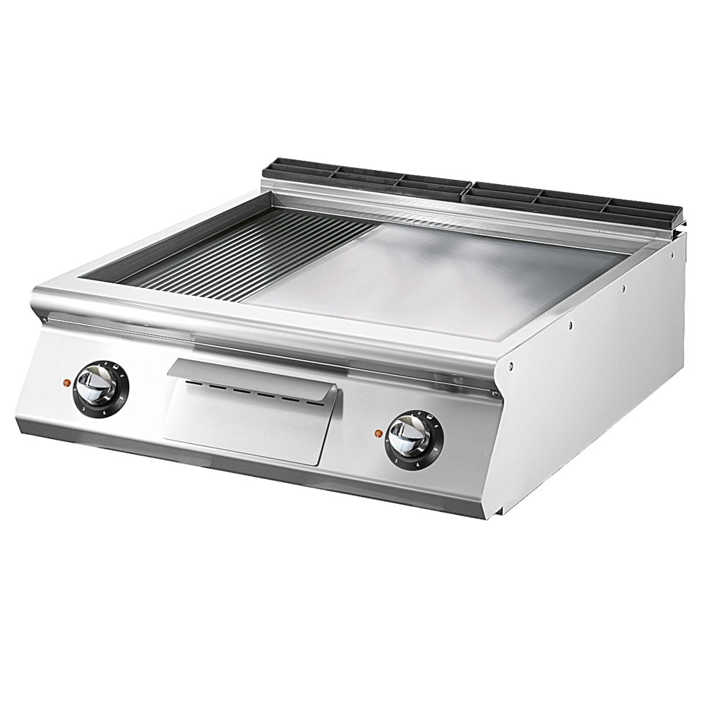 Elektro-Grillplatte, Tischmodell, 1/3 gerillt und 2/3 glatt — Virtus VS9080FTREVT