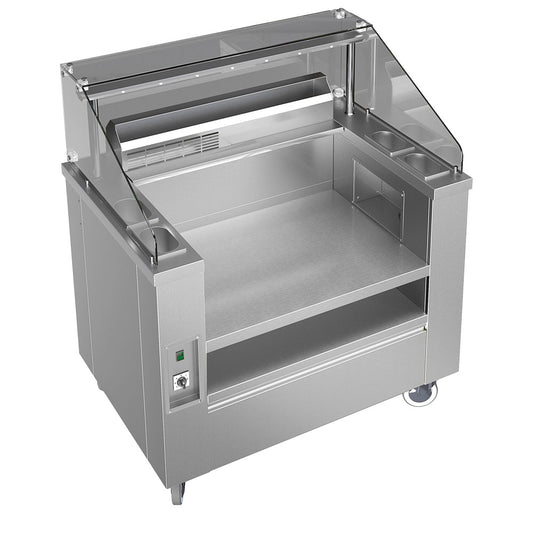 Mobile Pasta Station 1115 mm mit Nudelkocher 24 Liter und Abluftsystem — Virtus VSSP110