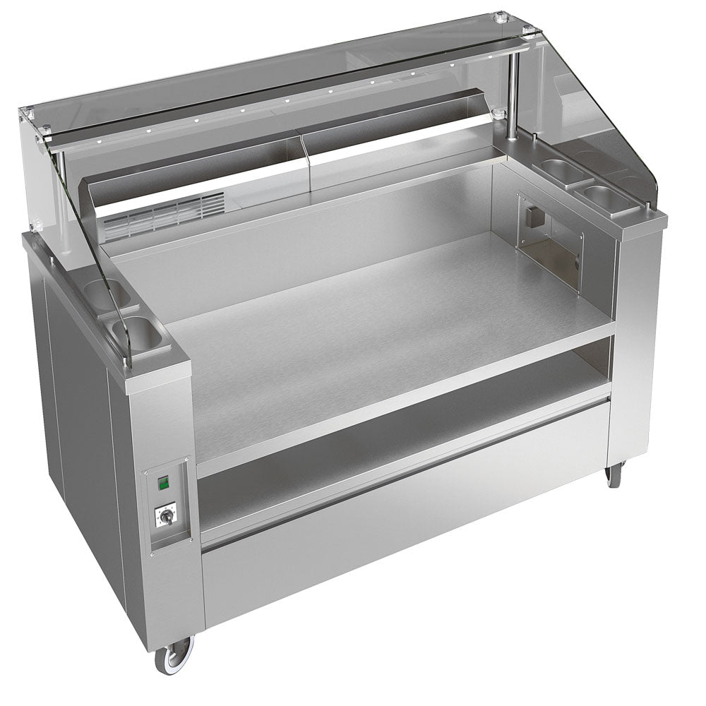 Mobile Pasta Station 1515 mm mit Nudelkocher 24 Liter und Abluftsystem — Virtus VSSP150