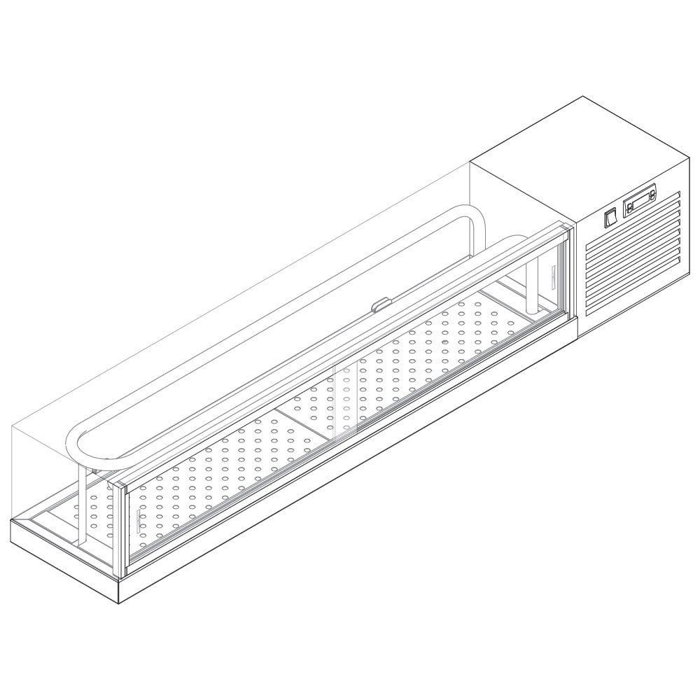 Sushi-Kühlvitrine 1900 mm mit statischer Kühlung +1°/+6°C — Virtus VSVS190