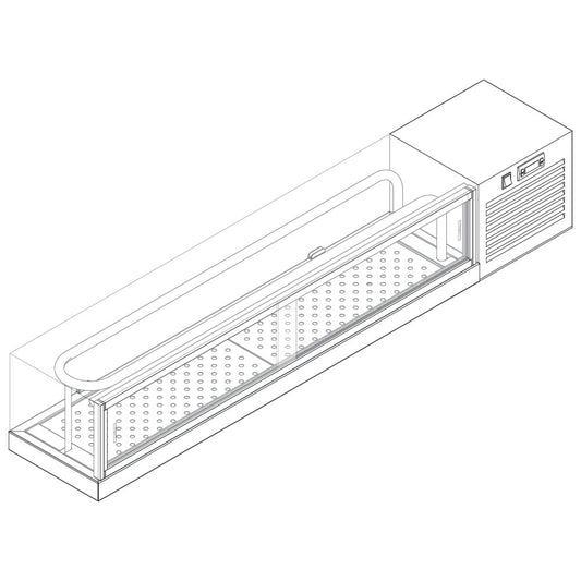 Sushi-Kühlvitrine 1900 mm mit statischer Kühlung +1°/+6°C — Virtus VSVS190