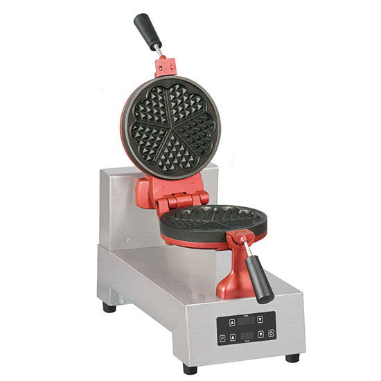 Waffeleisen mit 1 runden, rotierenden Platte Typ Flower Heart — Virtus WFL02E150102 Restposten