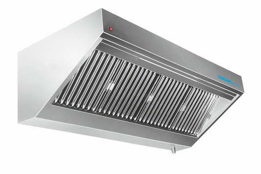 Wandhaube mit Beleuchtung, 2000 × 900 × 450 mm