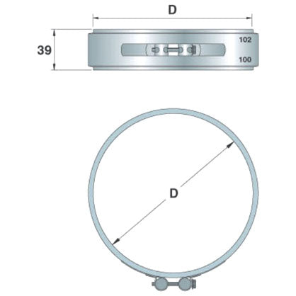 Edelstahl-Rohrschelle, ø 250 mm — Virtus Z/KCO250