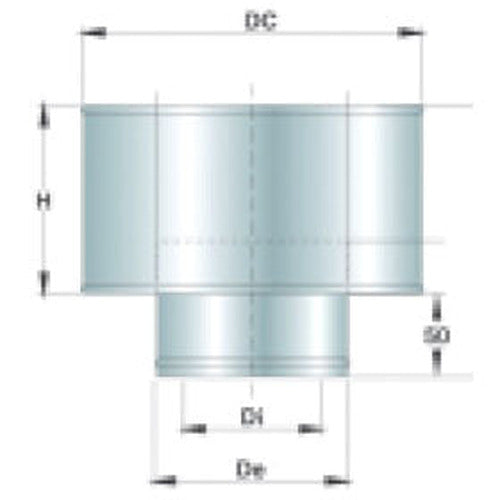 Stainless steel chimney wind-protected, double-walled, ø 200 mm internal — Virtus Z/KI2AR200
