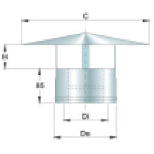 Stainless steel chimney, double-walled, ø 250 mm internal — Virtus Z/KI2CC250