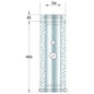 Edelstahl-Rauchkontrollelement, doppelwandig, 500 mm x ø 300 mm intern — Virtus Z/KI2IC300