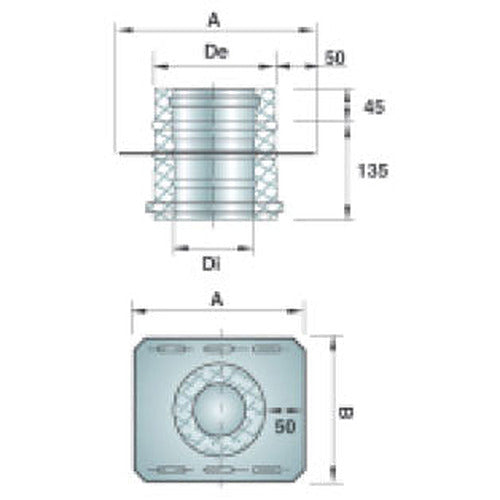 Stainless steel intermediate plate, double-walled, ø 250 mm internal — Virtus Z/KI2PI250