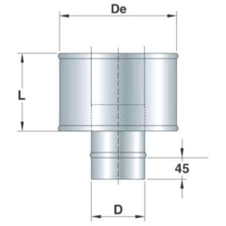 Edelstahl-Kamin Windgeschützt, einwandig, ø 400 mm — Virtus Z/KMAR400