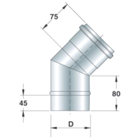 Edelstahl-Bogen 30°, einwandig, ø 200 mm — Virtus Z/KMC3200