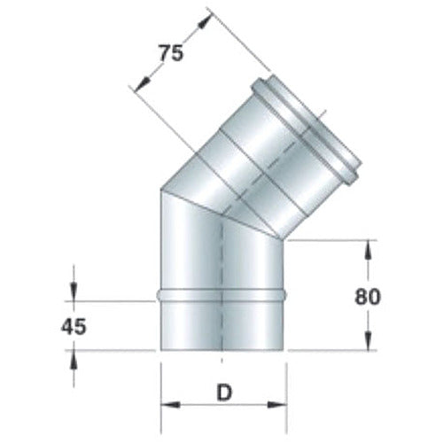Stainless steel bend 30°, single-walled, ø 300 mm — Virtus Z/KMC3300