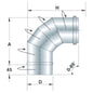 Orientierbarer Edelstahl-Bogen 90°, einwandig, ø 300 mm — Virtus Z/KMCG300