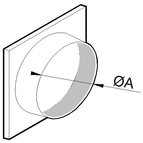 Ansaug- /Ausblasstutzen mit Grundplatte für flexibles Aluminiumrohr, ø 250 mm — Virtus Z/KZPST25