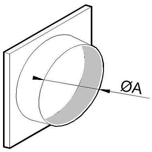 Intake / exhaust nozzle with base plate for flexible aluminium duct, ø 350 mm — Virtus Z/KZPST35