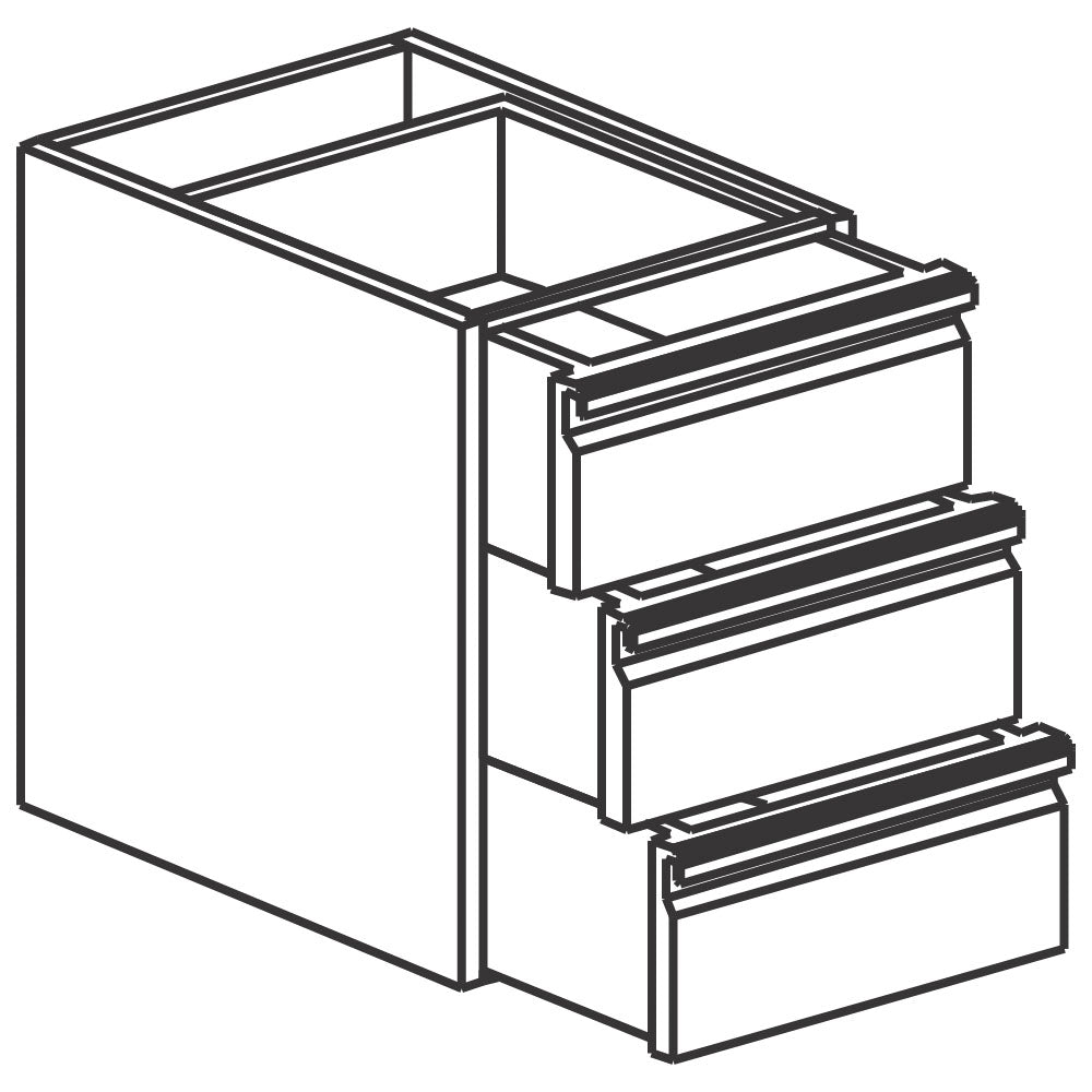 Schubladeneinheit mit 3 Laden, 400x640 mm — Virtus Z/MDC374