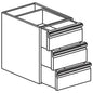Schubladeneinheit mit 3 Laden, 400x640 mm — Virtus Z/MDC374