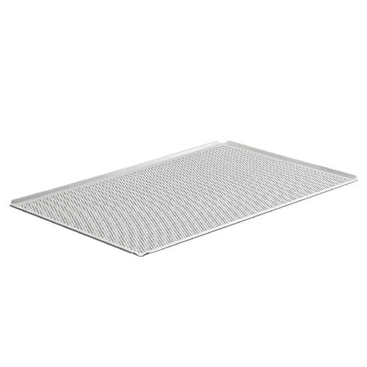 Backblech aus Aluminium unbeschichtet, 435x340 mm - 4 Seiten 45°, gelocht — Virtus Z/SBTAL4334PF