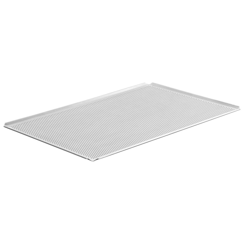 Backblech aus Aluminium unbeschichtet, 600x400 mm - 4 Seiten 45°, gelocht — Virtus Z/SBTAL6040