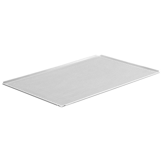 Backblech aus Aluminium unbeschichtet, 600x400 mm - 4 Seiten 45°, gelocht — Virtus Z/SBTAL6040