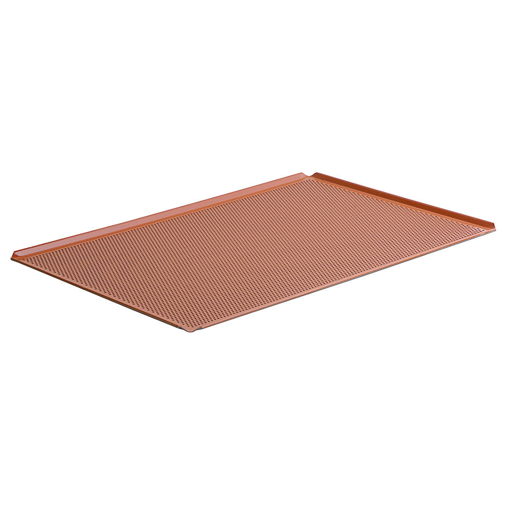 Backblech aus Aluminium, GN 1/1 - 4 Seiten 45°, Silikon, gelocht — Virtus Z/SBTSI11