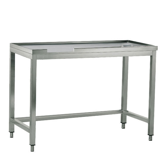 rechter Sortiertisch mit Loch, für Maschinenausgang links, B=1600 mm — Virtus Z/TCD1600