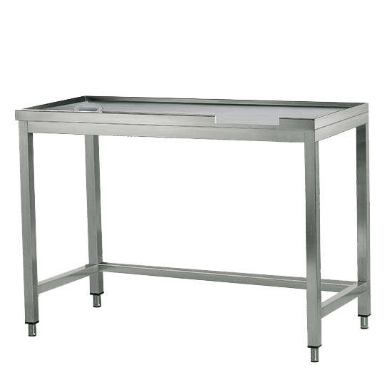 linker Sortiertisch mit Loch, für Maschinenausgang rechts, B=2000 mm — Virtus Z/TCS2000