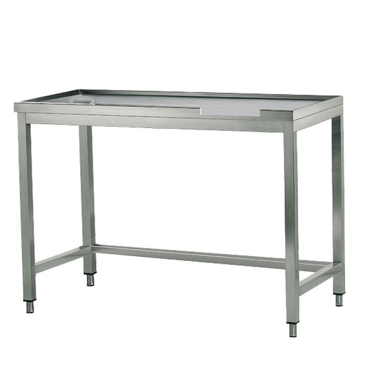 linker Sortiertisch mit Loch, für Maschinenausgang rechts, B=2000 mm — Virtus Z/TCS2000