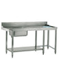 rechter Zulauftisch mit Becken links und Abfallloch, B=1800 mm — Virtus Z/TIDFR1800