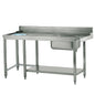 linker Zulauftisch mit Becken rechts und Abfallloch, B=1200 mm — Virtus Z/TISFR1200