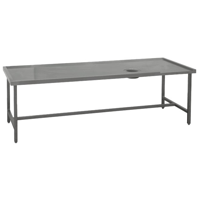 linker Sortiertisch mit Loch, für Maschinenausgang rechts, B=2400 mm — Virtus Z/TTCS100240