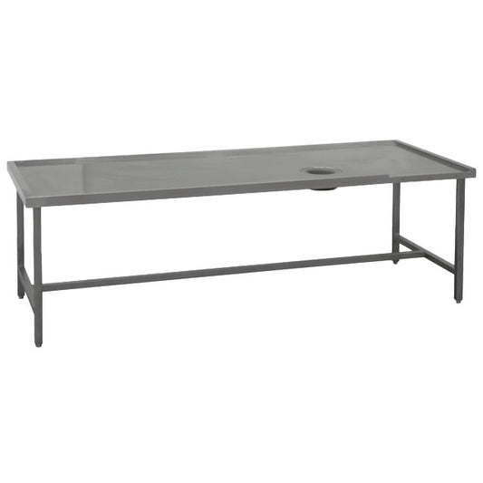 linker Sortiertisch mit Loch, für Maschinenausgang rechts, B=2400 mm — Virtus Z/TTCS100240