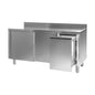 Arbeitsschrank mit Abfallbehälter rechts, mit Aufkantung, Bautiefe 700 mm, 1200x700x850 mm | A&S ARSAMR127-E