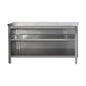 Edelstahl Arbeitsschrank offen mit höhenverstellbaren Zwischenboden, Bautiefe 700 mm | A&S ARSO267