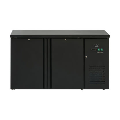 Flaschenkühltisch 280 Liter, Schwarz, 2 Türen, 1465 × 520 × 840 mm | A&S BKT210