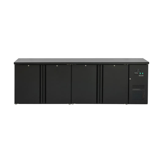 Bottle refrigerated counter 600 litres, black, 4 doors, 2545 × 520 × 840 mm | A&S BKT410