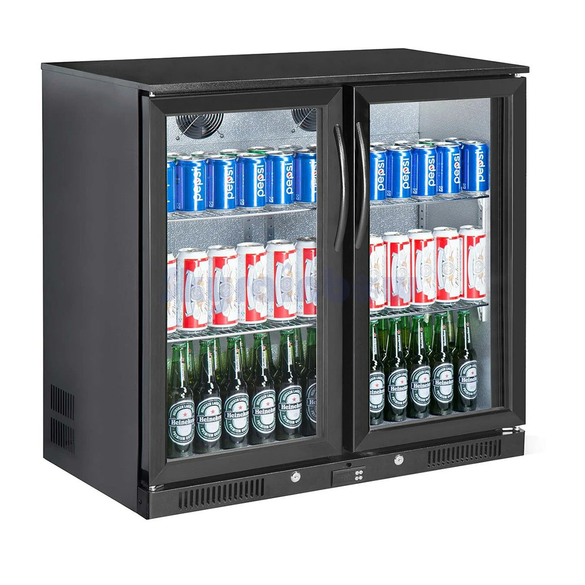 Flaschenkühlschrank 200 Liter mit 2 Flügeltüren, 902 × 565 × 900 mm | A&S FKG2228