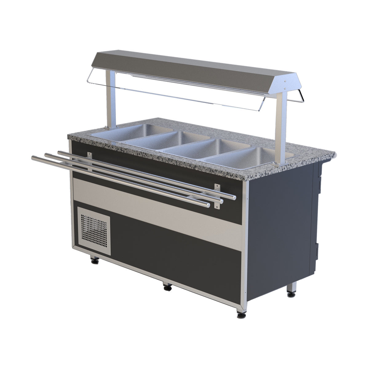 Speiseausgabe Gastroline Open Bemar T, Volumen: 150 Liter, 2000 × 800 × 1350 mm | A&S GL101BT-OP