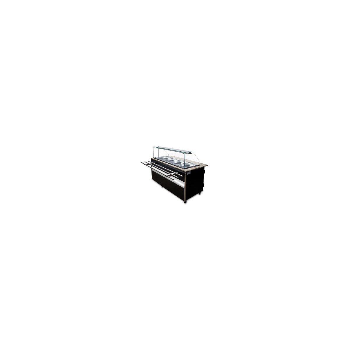 Kühltheke Gastroline mit Tablett Rutsche, 726 Liter Volumen, 2500 × 900 × 850  mm | A&S GL102T-90