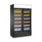 Getränkeühlschrank mit Display und 2 Flügeltüren 750 Liter, 1120 × 610 × 1975 mm, schwarz | A&S KS-750F