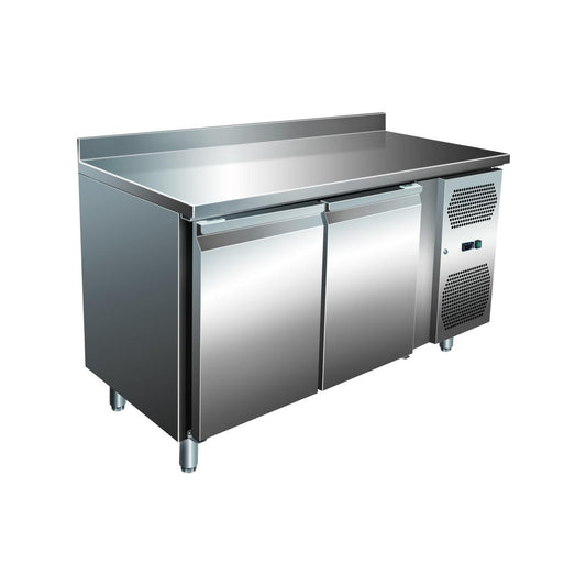 VIP refrigerated counter with 2 doors and upstand -2 to +8°C 1,360 × 700 × 960 mm | A&S KT2A-VIP