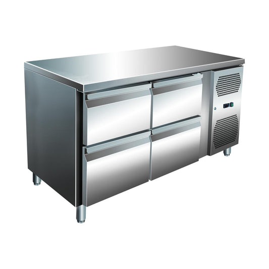 VIP refrigerated counter with 2 × 2 drawers -2 to +8°C 1,360 × 600 × 860 mm | A&S KT-VIP-600-2-C4