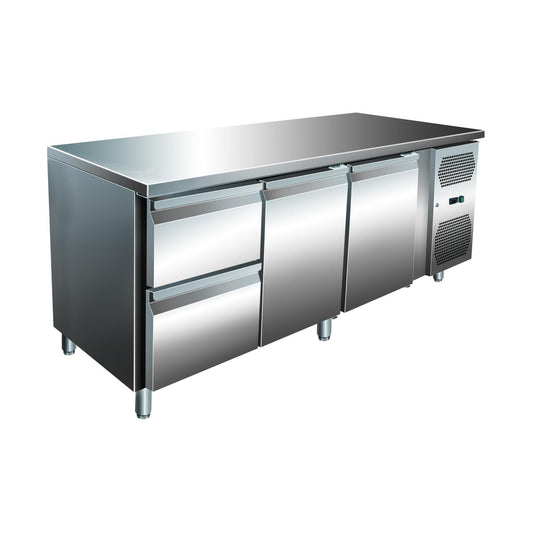 VIP refrigerated counter with 1 × 2 drawers and 2 doors -2 to +8°C 1,795 × 700 × 860 mm | A&S KT3C2-VIP