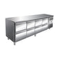 VIP Kühltisch mit 4 × 2 Schubladen -2 bis +8°C 2.230 × 600 × 860 mm | A&S KT-VIP-600-4-C8