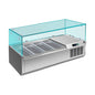 Pizzakühlaufsatz mit Glasaufsatz 4 × 1/3 GN, 1200 × 335 × 460 mm | A&S PAK1200/380