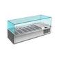 Pizzakühlaufsatz mit Glasaufsatz 6 × 1/3 GN, 1400 × 335 × 460 mm | A&S PAK1400/380