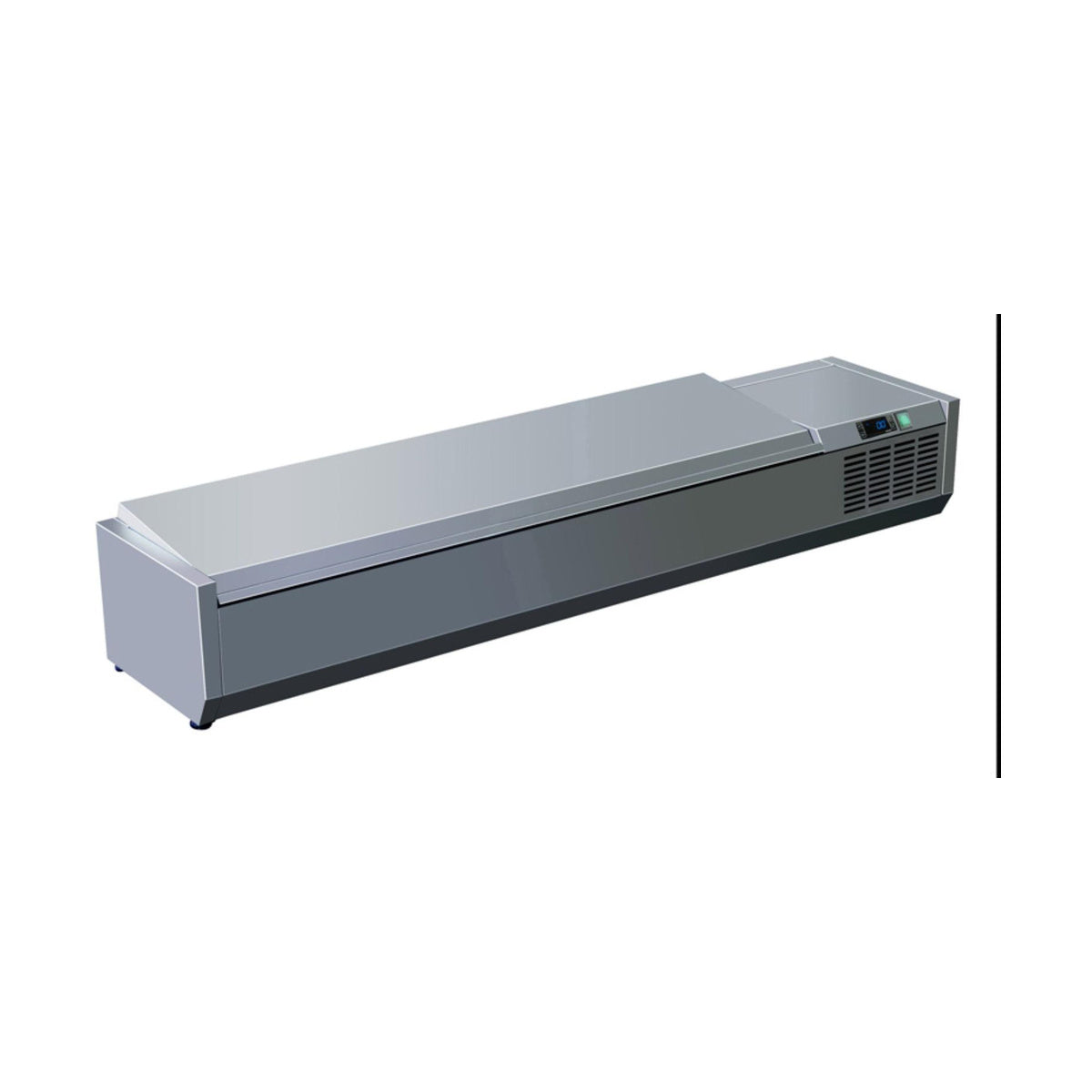 Pizzakühlaufsatz mit Edelstahldeckel 6 × 1/3 GN, 1400 × 395 × 300 mm | A&S PAK1400/380SS